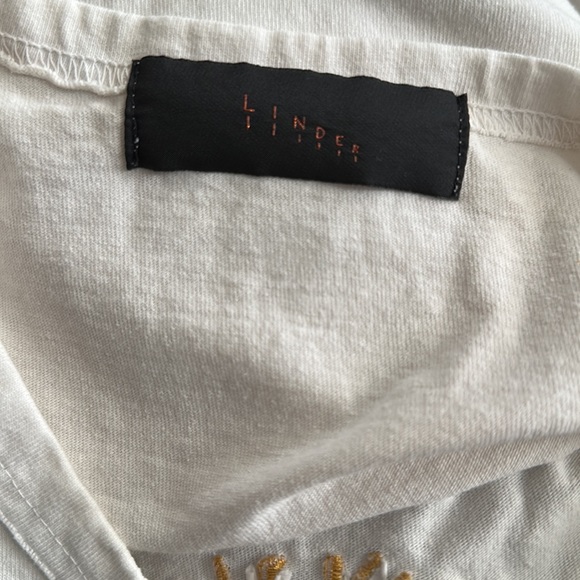 LINDER NYC White Boyfriend Jackson T-shirt Tank - Picture 7 of 9